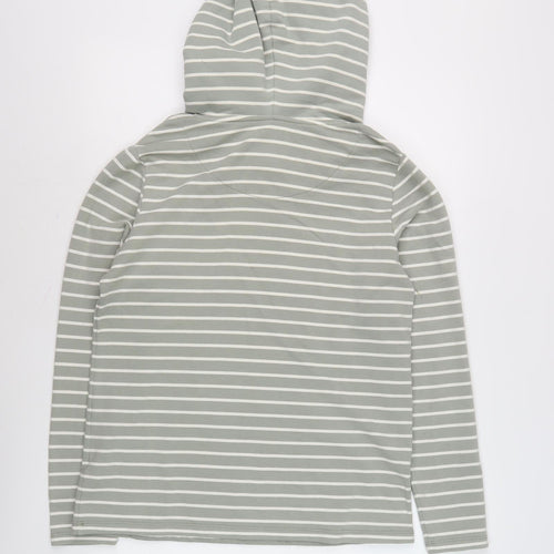 Fat Face Women's Grey Striped Pullover Hoodie, S