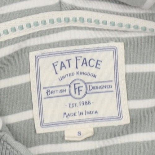 Fat Face Women's Grey Striped Pullover Hoodie, S