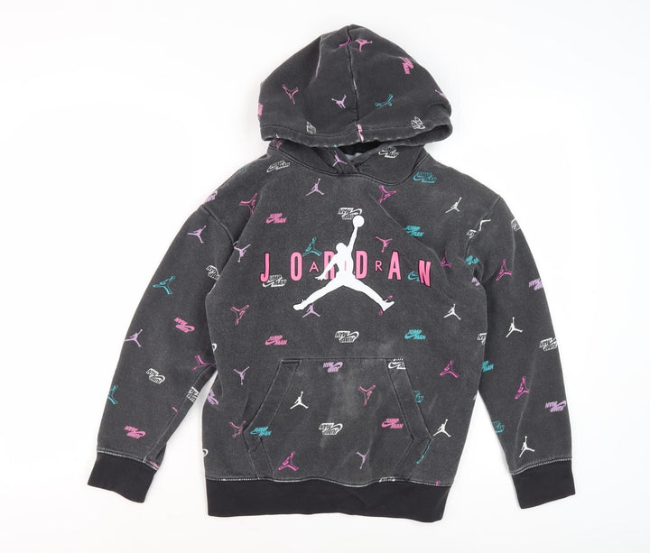 Jordan Girls' Black Graphic Hoodie 12-13 Years