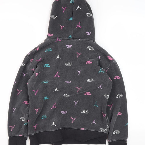 Jordan Girls' Black Graphic Hoodie 12-13 Years