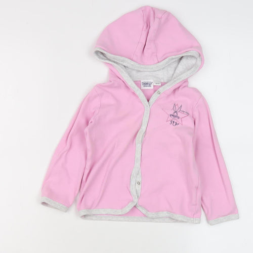 Looney Tunes Girls Pink Full Zip Hoodie, Size 1-2 Years, Casual