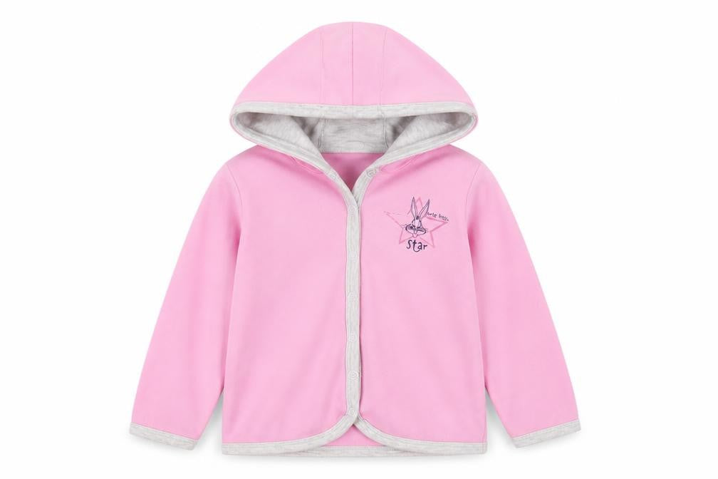 Looney Tunes Girls Pink Full Zip Hoodie, Size 1-2 Years, Casual