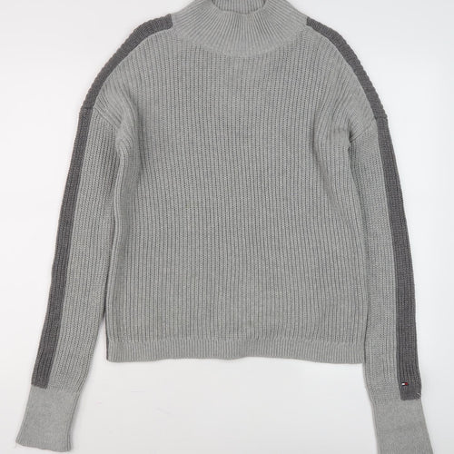 Tommy Hilfiger Men’s Grey Mock Neck Pullover Jumper - S