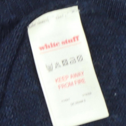 White Stuff Women's Blue Heart Jumper, Size 8, Casual Style