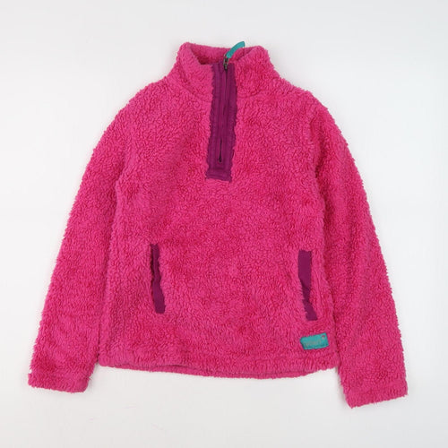 Gelert Girls Pink Fleece Hoodie 11-12 Yrs 1/4 Zip Outdoor Hiking
