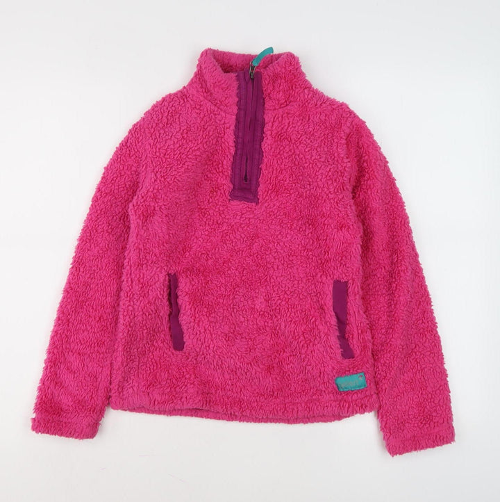 Gelert Girls Pink Fleece Hoodie 11-12 Yrs 1/4 Zip Outdoor Hiking