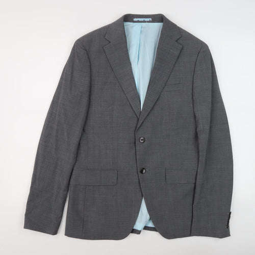 Moss London Men's Grey Slim Fit Suit Jacket 38R