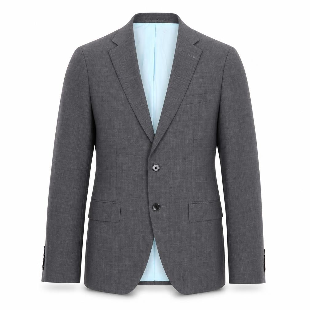 Front view of Moss London Men's Grey Slim Fit Suit Jacket 38R