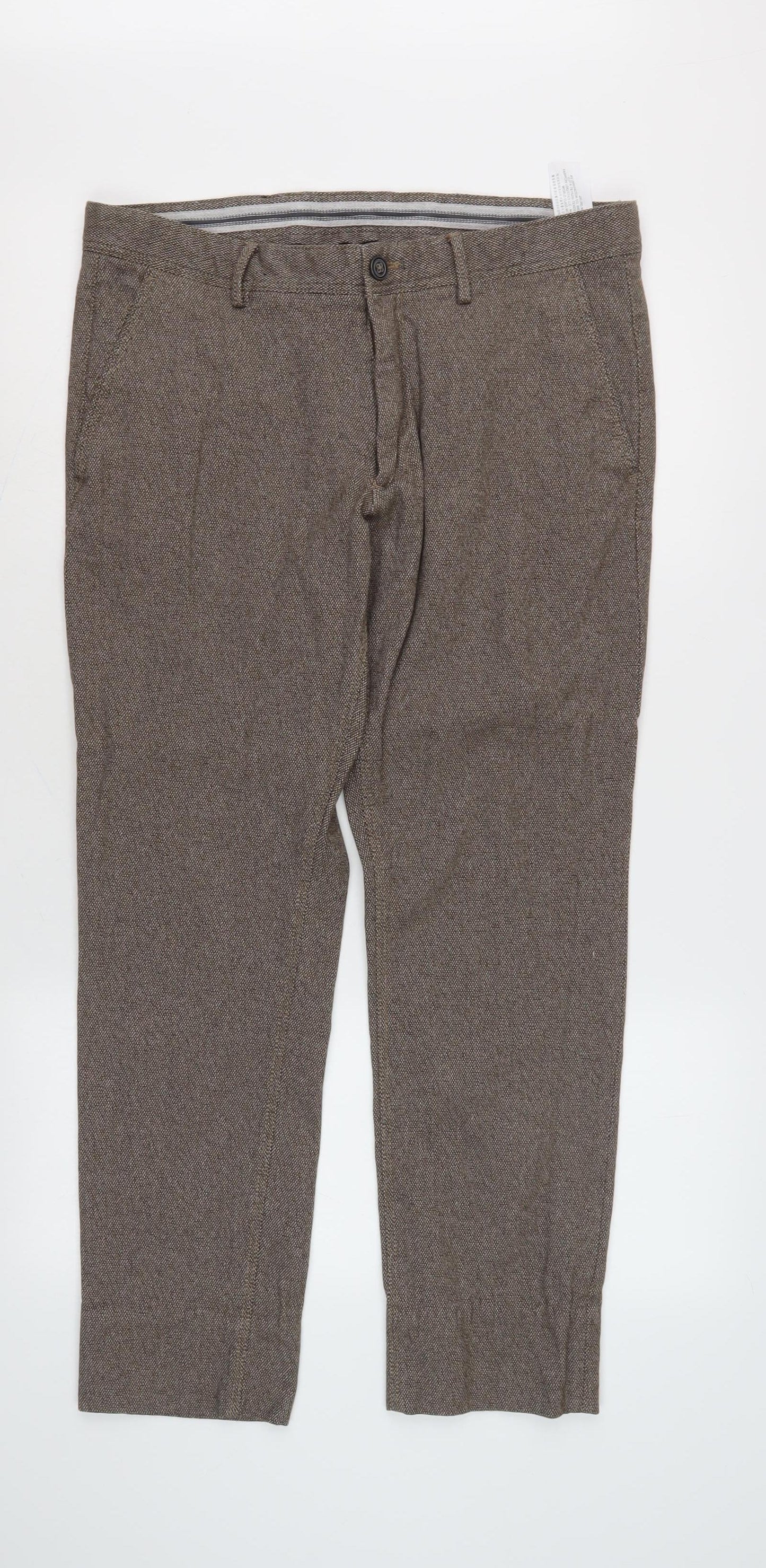 Massimo Dutti Men’s Brown Slim Fit Chinos Size 34
