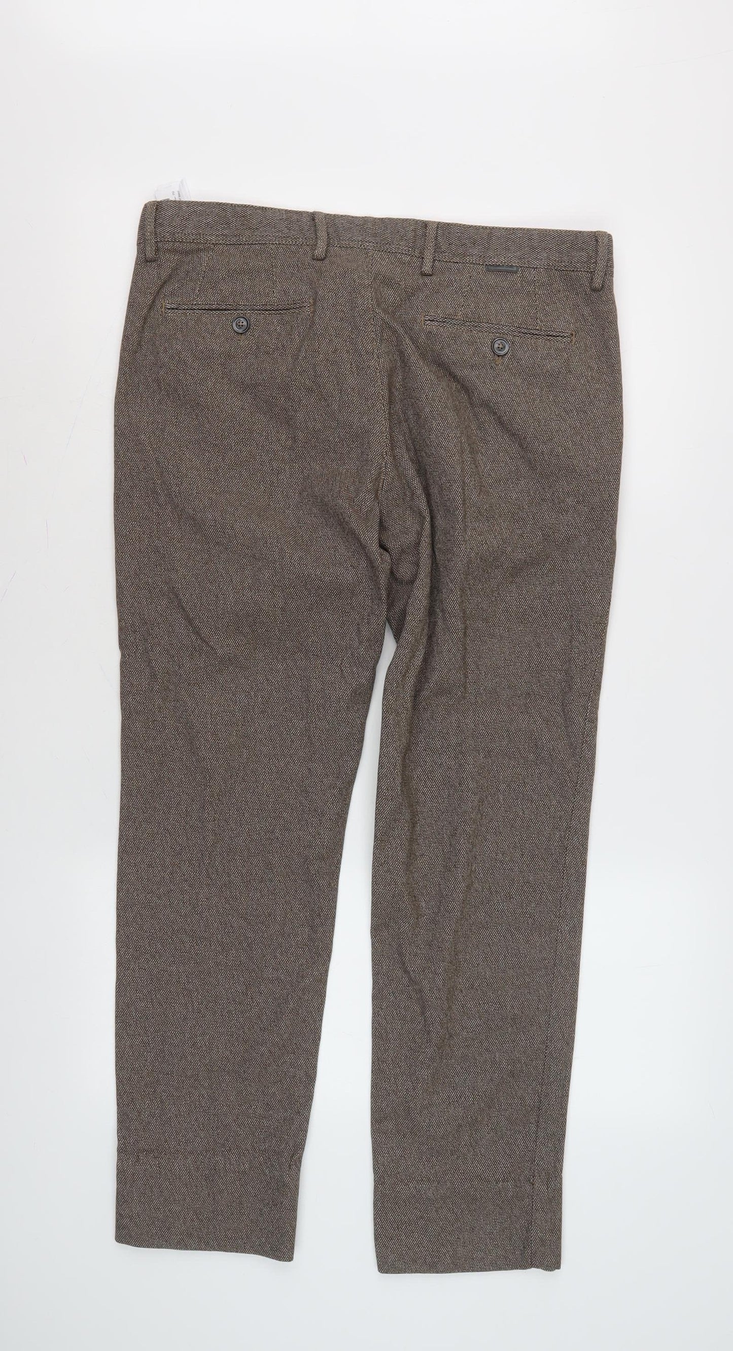 Massimo Dutti Men’s Brown Slim Fit Chinos Size 34