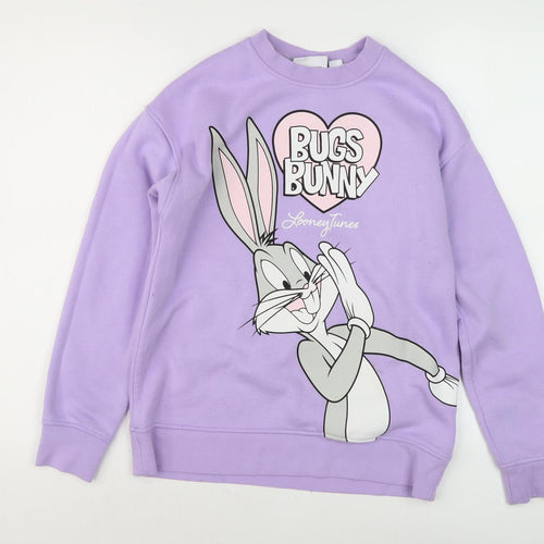 Looney Tunes Women's Purple Bugs Bunny Sweatshirt 2XS