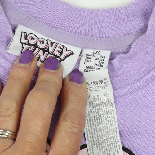 Looney Tunes Women's Purple Bugs Bunny Sweatshirt 2XS