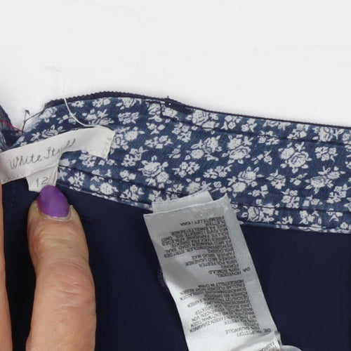 White Stuff Women's Blue Knee-Length Skirt Size 12