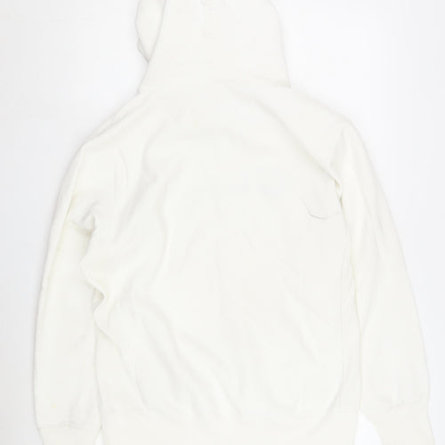 Champion Men's White Hoodie L Pullover Cotton Logo