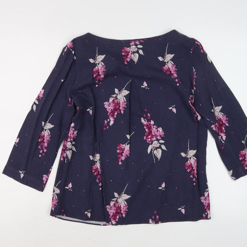 Laura Ashley Women's Blue Floral Blouse Size 2
