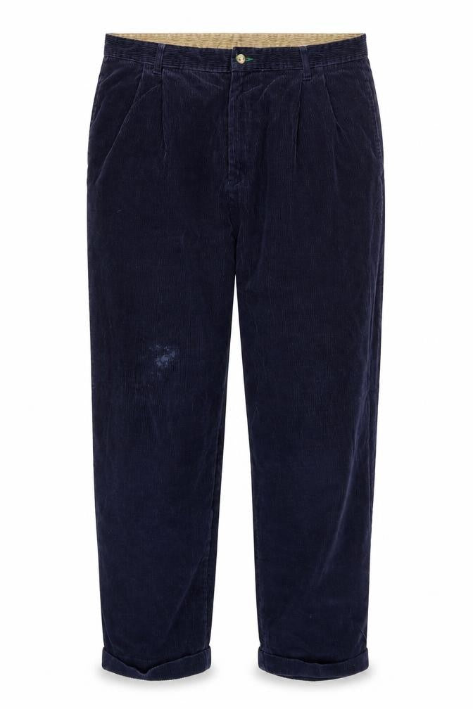 Front view of Tommy Hilfiger Men's Blue Corduroy Trousers, size 40