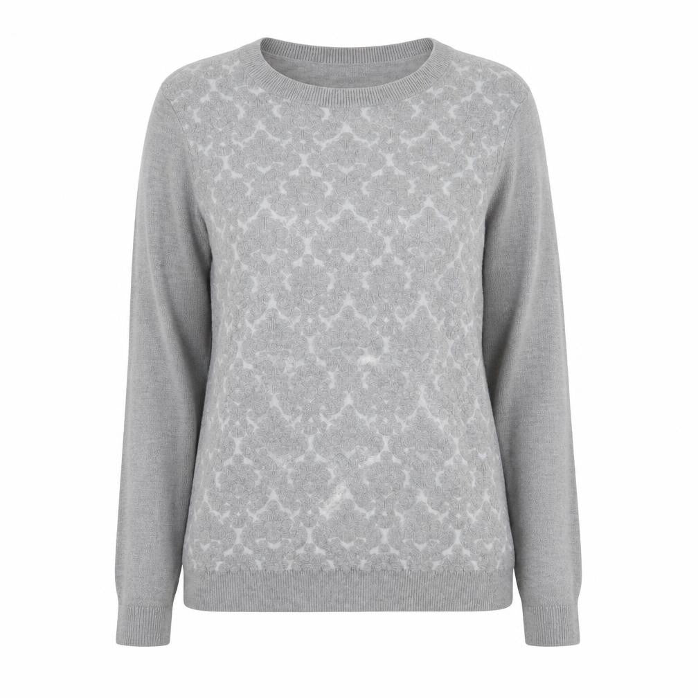 Front view of Laura Ashley Women's Grey jumper, size 10