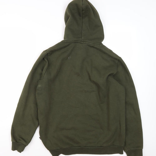 Puma Men's Green Hoodie M - Logo, Fleece Pullover