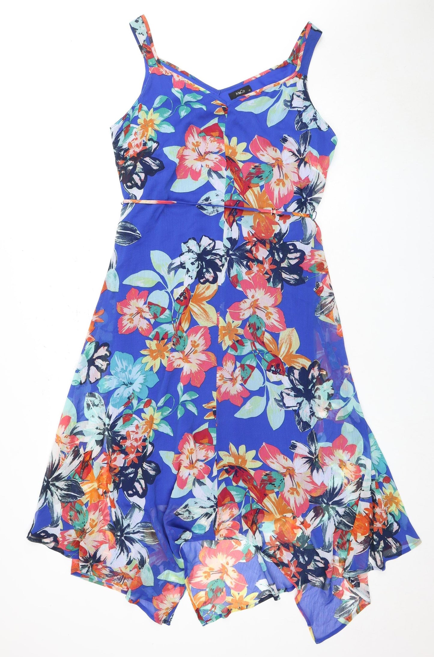 M&Co Women's Floral Dress, Size 14, Multicoloured