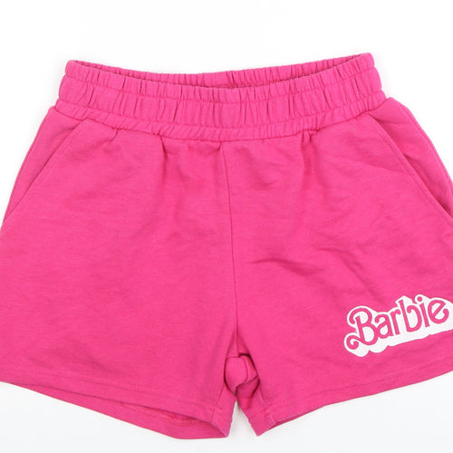 Barbie Women's Pink XS Jersey Logo Casual Shorts