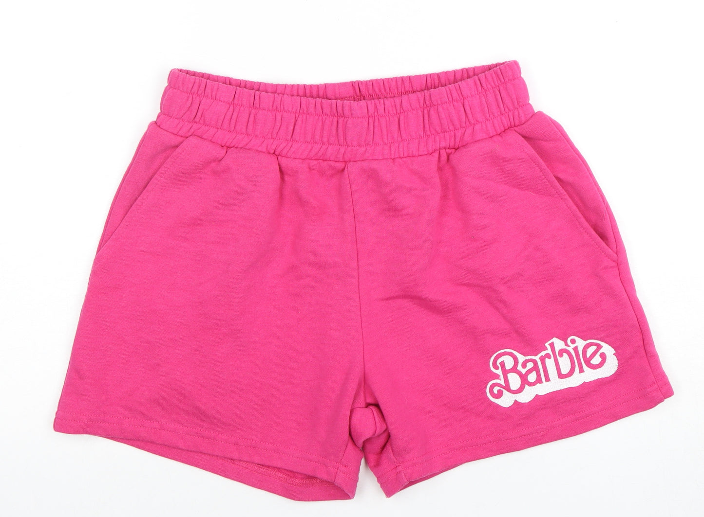 Barbie Women's Pink XS Jersey Logo Casual Shorts