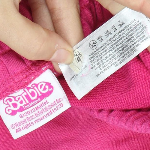 Barbie Women's Pink XS Jersey Logo Casual Shorts