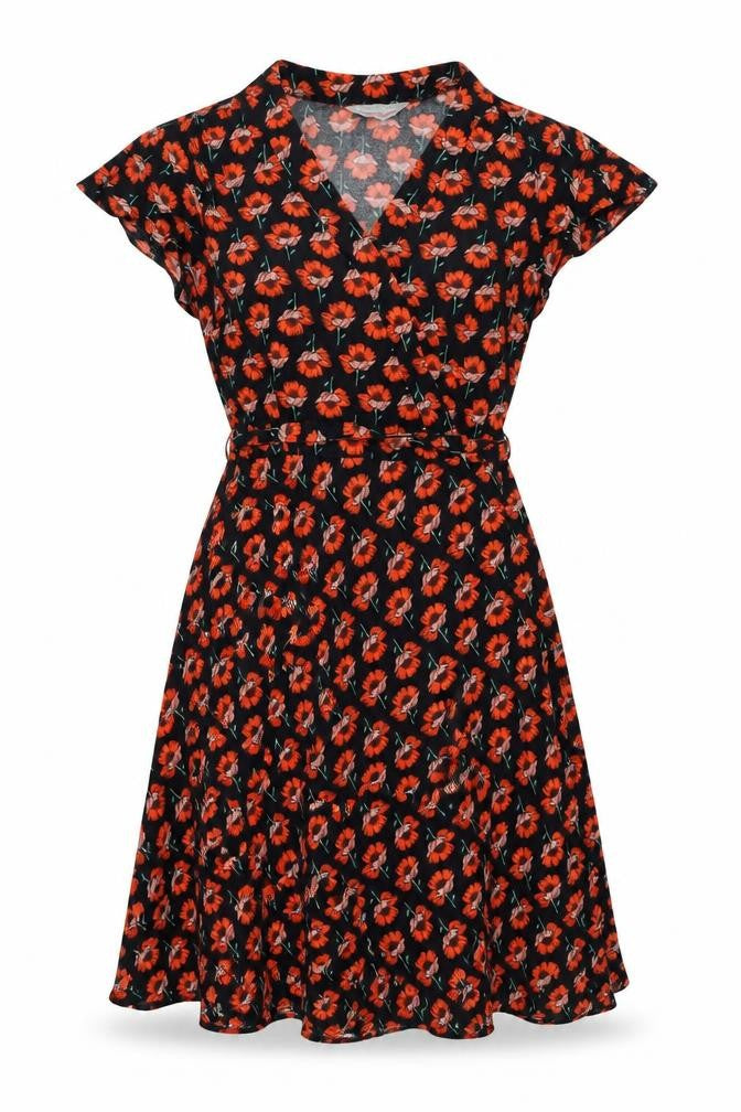 Dorothy Perkins Women's Black Floral Midi Dress