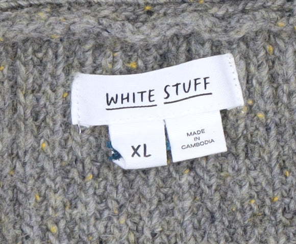 White Stuff Men's Grey XL Cardigan