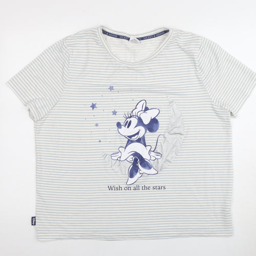 Disney Women's Grey Striped Minnie Mouse Nightshirt Size 18