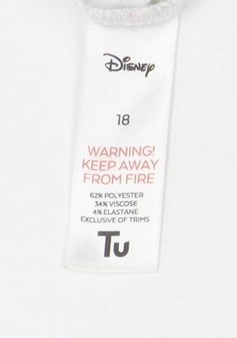 Disney Women's Grey Striped Minnie Mouse Nightshirt Size 18