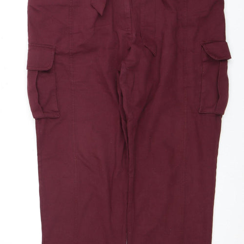 Bonmarche Women's Red Cargo Trousers - Size M