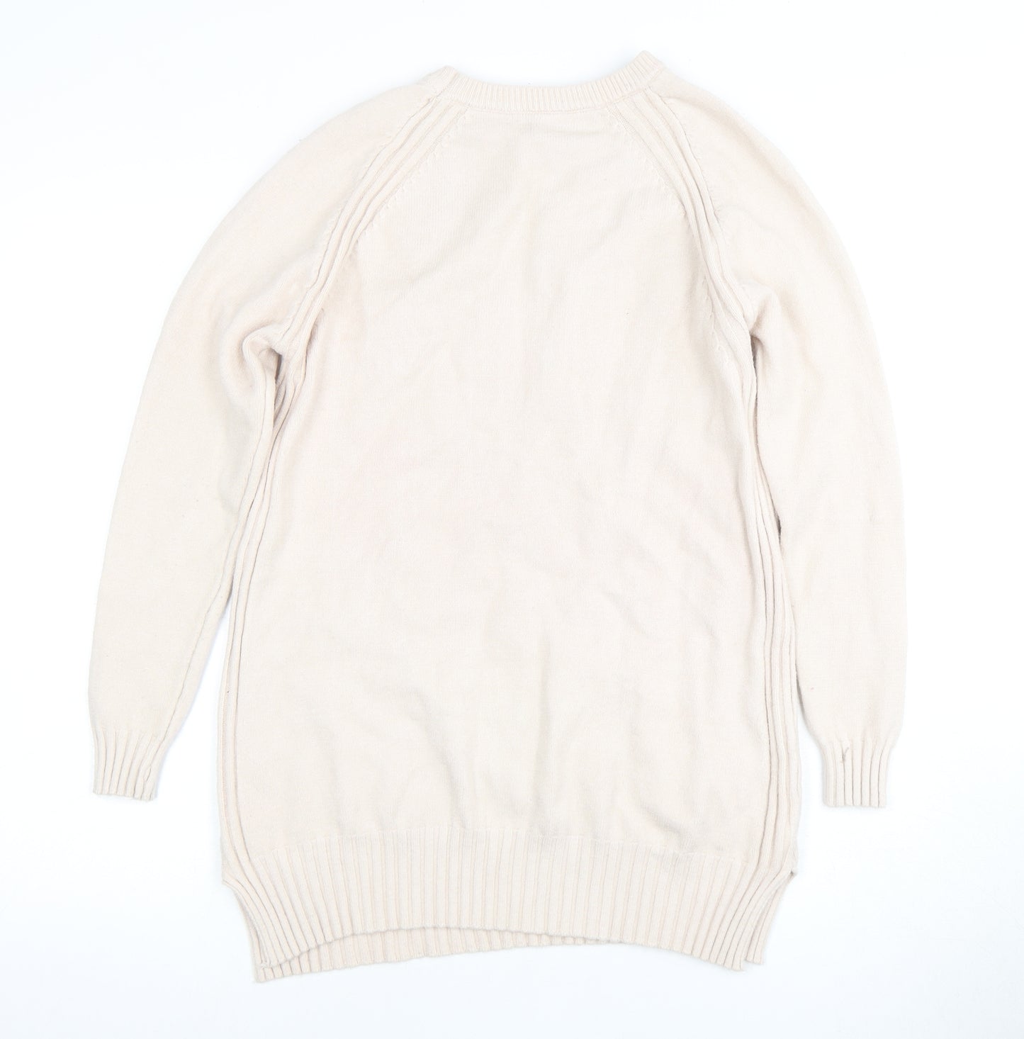 BUISDAEI Women's Beige Cable-Knit Pullover Jumper XL