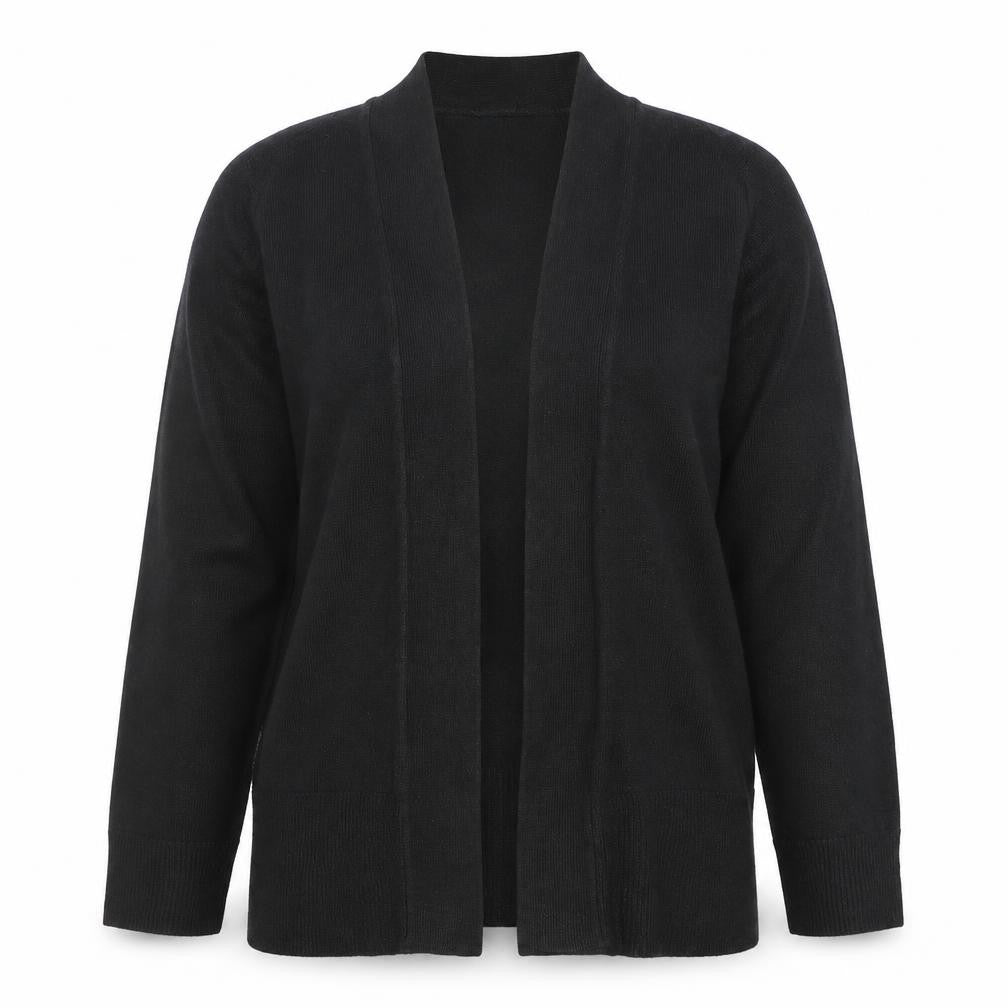 Front view of Marks & Spencer Women's XS Black Open Front Cardigan