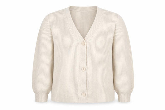 Front view of Zara unisex baby beige cardigan 18-24 months knit cotton blend
