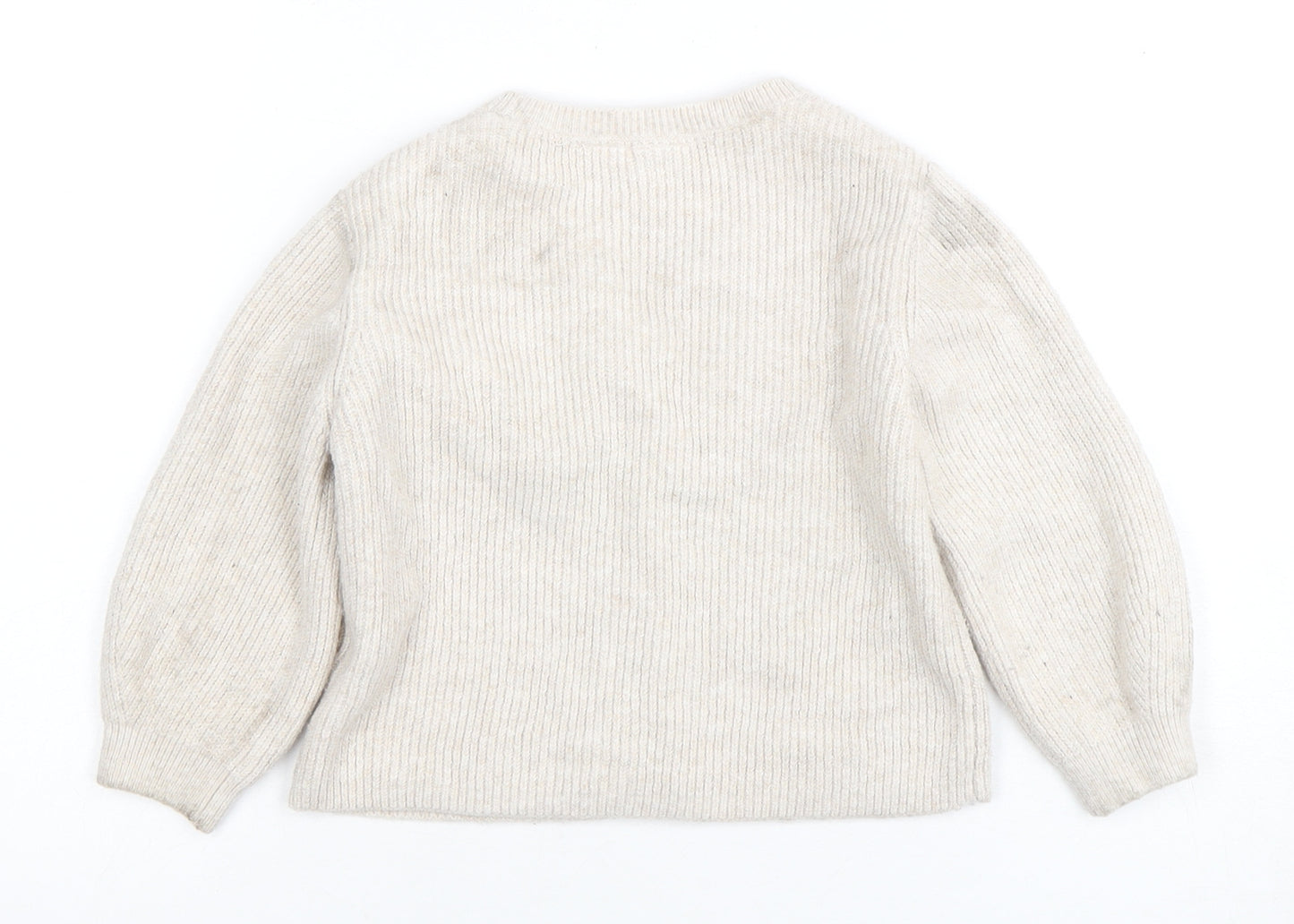 Zara Unisex Baby Beige Cardigan 18-24 Months Knit Cotton Blend