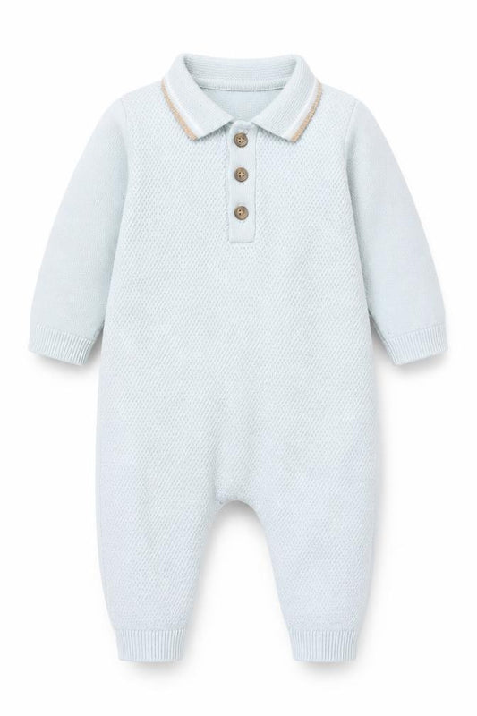 Next Unisex Baby Blue Knit Babygrow 0-3 Months
