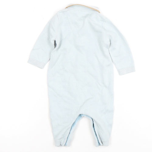 Next Unisex Baby Blue Knit Babygrow 0-3 Months