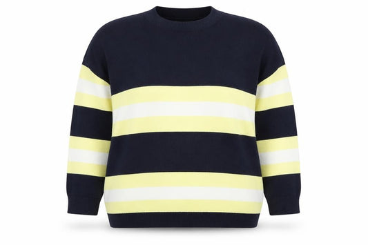 Front view of Mango Women's Striped jumper Multicoloured, size 14