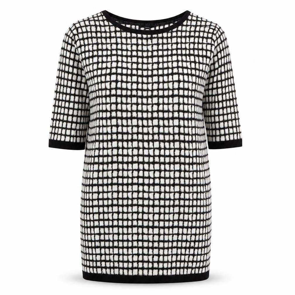 Front view of Next Women's Black Geometric Dress, size 16