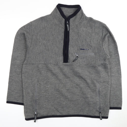 Firetrap Men's Grey Full Zip Jumper, Size L