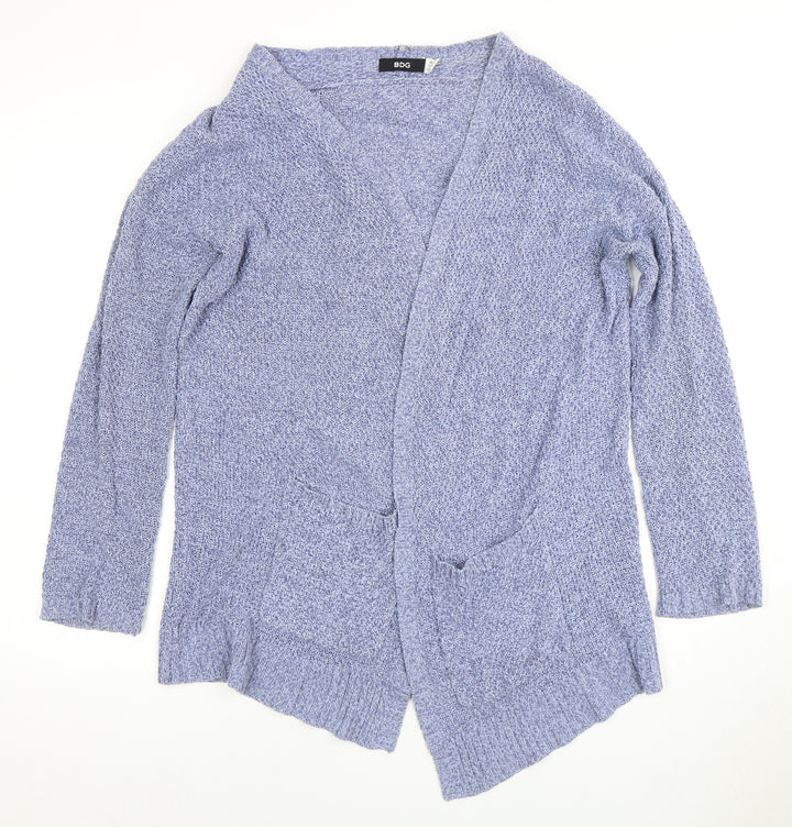 BDG Women's Blue Open Front Cardigan Knit Jumper Size M