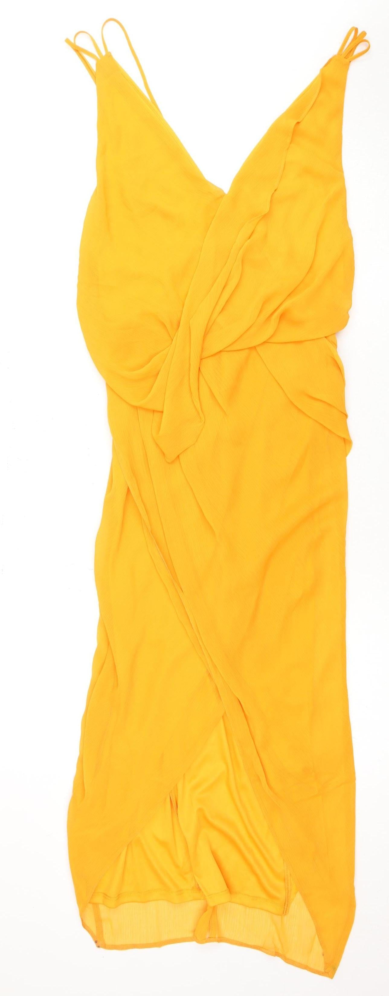 ASOS Women's Yellow Dress, Size 10, Sleeveless Strappy