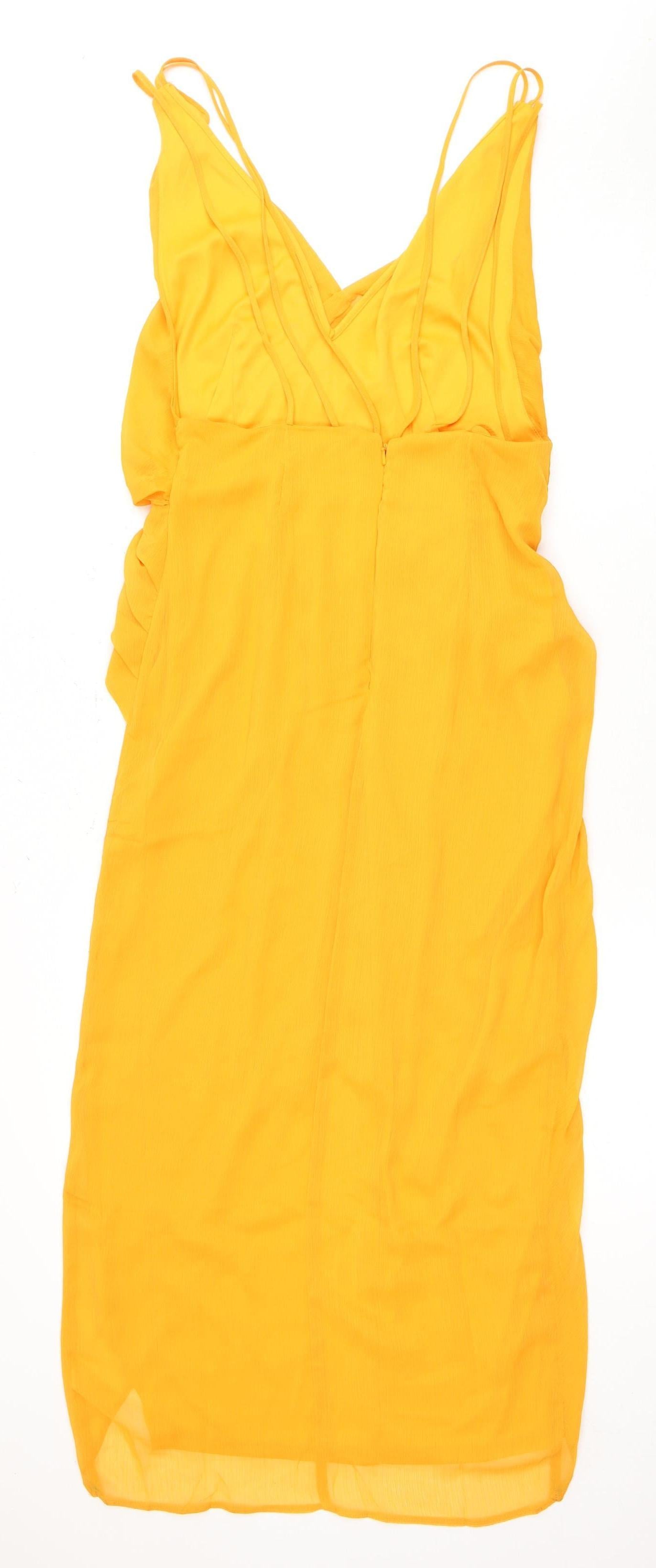 ASOS Women's Yellow Dress, Size 10, Sleeveless Strappy