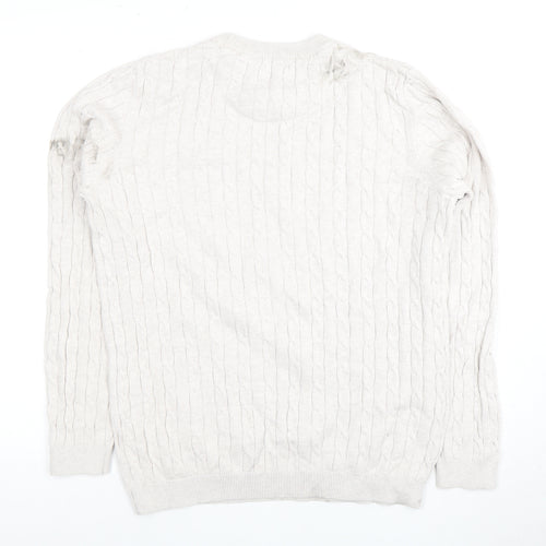 Racing Green Men's Ivory Cotton Pullover, Size M