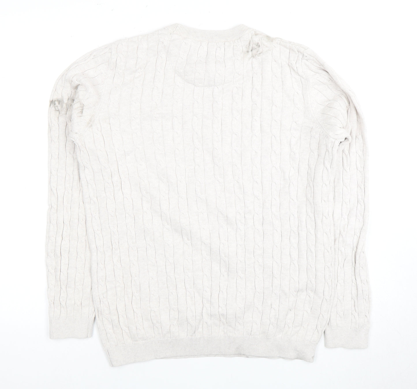 Racing Green Men's Ivory Cotton Pullover, Size M
