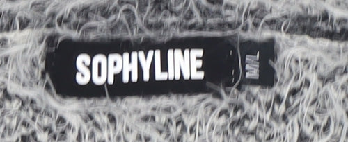 Sophlyline Women's Grey Geometric Cardigan Jumper