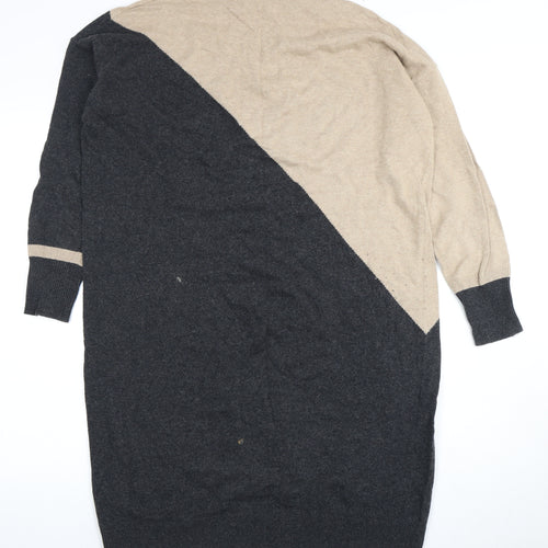 Monsoon Women's Beige Black Knit Dress - Size L