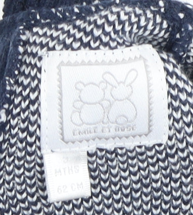 Emile et Rose Unisex Blue Knit Babygrow, 3-6 Months
