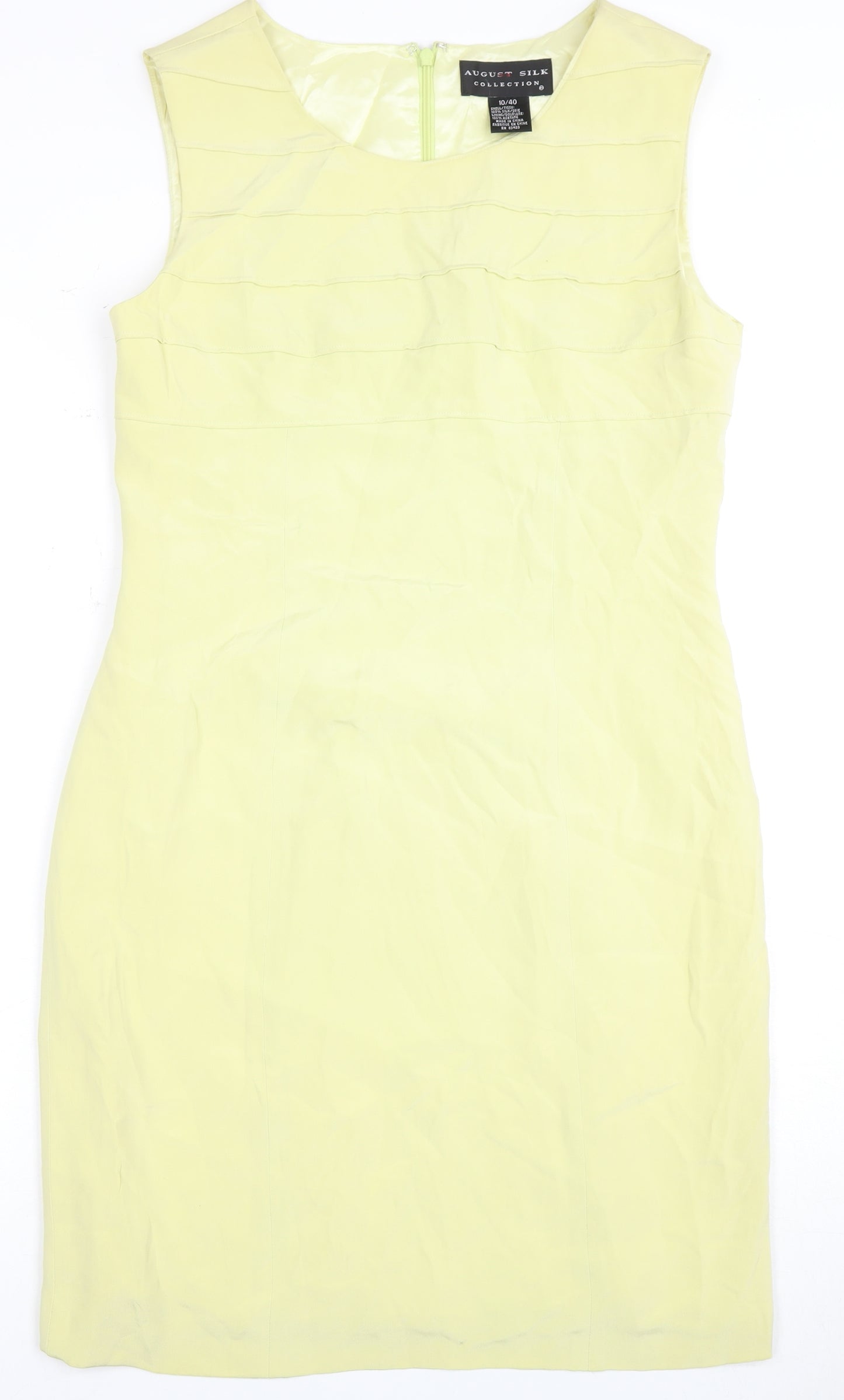 August Silk Women's Yellow Sheath Dress Size 12
