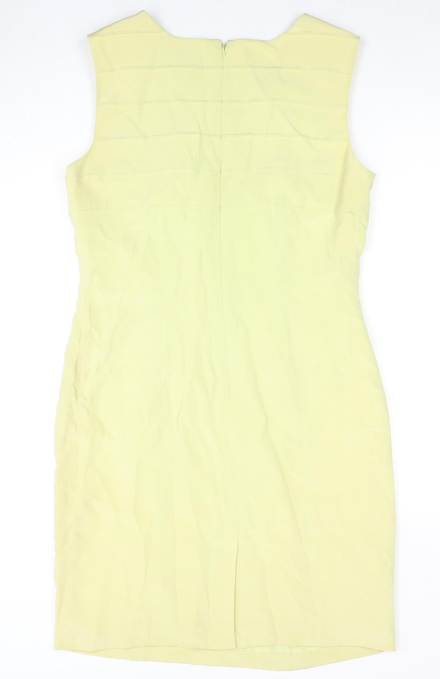 August Silk Women's Yellow Sheath Dress Size 12